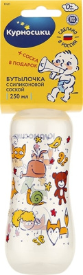 КУРНОСИКИ БУТЫЛОЧКА ПЛАСТ С СИЛИК СОСКОЙ 240МЛ 11121 фото в интернет-аптеке Склад Лекарств