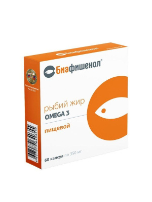 РЫБИЙ ЖИР БИАФИШЕНОЛ ПИЩЕВОЙ КАПС №60 фото в интернет-аптеке Склад Лекарств