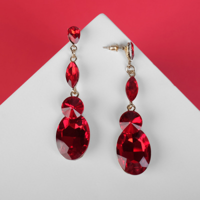 СЕРЬГИ ВЕЧЕРИНКА ВИСЯЧИЕ СО СТРАЗАМИ фото в интернет-аптеке Склад Лекарств