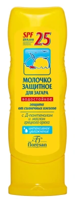 ФЛОРЕСАН МОЛОЧКО СОЛНЦЕЗАЩИТ ДЛЯ ЗАГАРА SPF25 125МЛ Ф-108 фото в интернет-аптеке Склад Лекарств