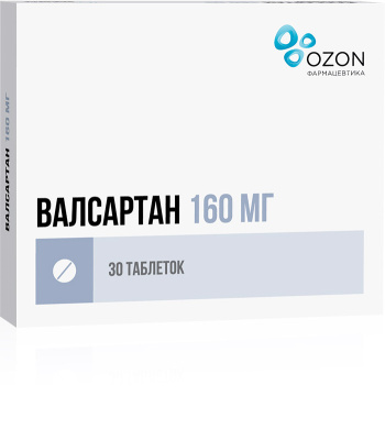 ВАЛСАРТАН ТАБ П/О 160МГ №30/ОЗОН/ фото в интернет-аптеке Склад Лекарств