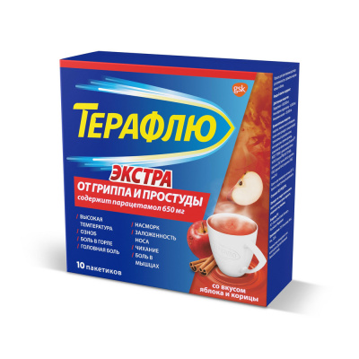 ТЕРАФЛЮ ЭКСТРА ПАК ЯБЛОКО-КОРИЦА №10 фото в интернет-аптеке Склад Лекарств