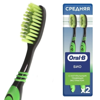 ОРАЛ БИ З/ЩЕТКА БИО/1+1/ СРЕДНЕЙ ЖЕСТКОСТИ фото в интернет-аптеке Склад Лекарств
