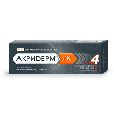 АКРИДЕРМ ГК КРЕМ 30Г/АКРИХИН/ фото в интернет-аптеке Склад Лекарств