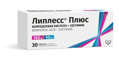 ЛИПЛЕСС ПЛЮС ТАБ П/П/О 180МГ+10МГ №30 фото в интернет-аптеке Склад Лекарств