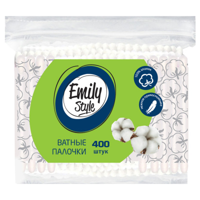 ЭМИЛИ СТАЙЛ ВАТНЫЕ ПАЛОЧКИ ПАКЕТ С ЗИПЛОКОМ №400 фото в интернет-аптеке Склад Лекарств