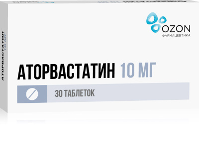 АТОРВАСТАТИН ТАБ П/П/О 10МГ №30/ОЗОН/ фото в интернет-аптеке Склад Лекарств