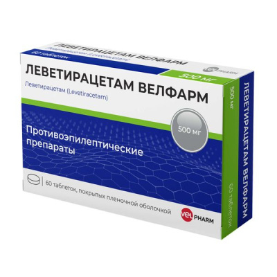 ЛЕВЕТИРАЦЕТАМ ТАБ П/О 500МГ №60/ВЕЛФАРМ/ фото в интернет-аптеке Склад Лекарств