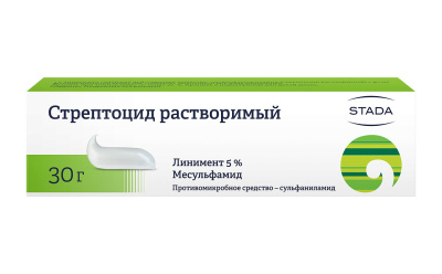 СТРЕПТОЦИД РАСТВОРИМЫЙ ЛИНИМЕНТ 5% 30Г/НИЖФАРМ/ фото в интернет-аптеке Склад Лекарств