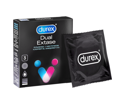 ПРЕЗЕРВАТИВЫ ДЮРЕКС DUAL EXTASE №3 фото в интернет-аптеке Склад Лекарств
