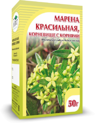 МАРЕНА КРАСИЛЬНАЯ ЧАЙНЫЙ НАПИТОК КОРНЕВИЩА С КОРНЯМИ 50Г фото в интернет-аптеке Склад Лекарств