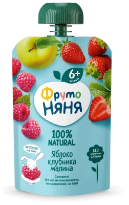 ФРУТОНЯНЯ ДЕСЕРТ ЯБЛОКО КЛУБНИКА МАЛИНА 6МЕС+90Г фото в интернет-аптеке Склад Лекарств
