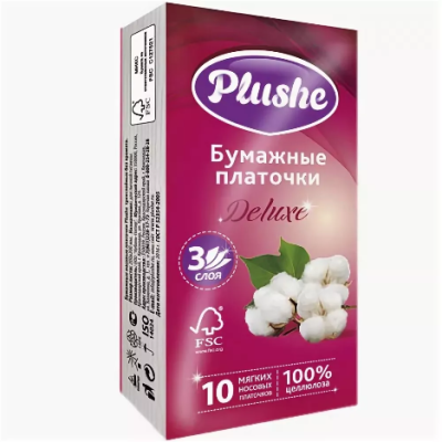 ПЛАТОЧКИ БУМАЖНЫЕ PLUSHE DELUXE 3Х СЛ №10 фото в интернет-аптеке Склад Лекарств